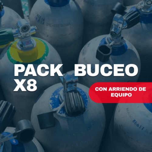 Pack Buceo x8  Arriendo Equipo
